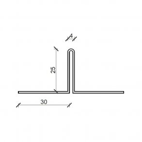 Samleprofil, antracit. Alu-profil til plank.,  25 x 60 x 2500 mm.&nbsp;
