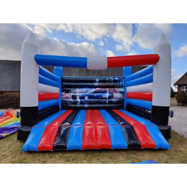 Stor hoppeborg med hje sider i politi tema 6 m x 6 m