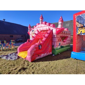 Hoppeborg med rutsjebane og oppustede forhindringer 6m x 4,5 m