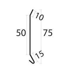 Fugeskinne / Murinddkning 20 (sort), 10 x 50 x 15 x 1000 mm