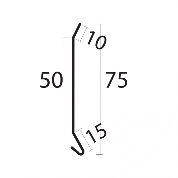 Fugeskinne / Murinddkning 20 (sort), 10 x 50 x 15 x 1000 mm
