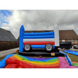 Stor hoppeborg med hje sider i politi tema 6 m x 6 m