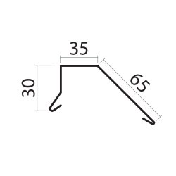 Kapsel 1f (sort), 30 x 35 x 65 x 1000 mm