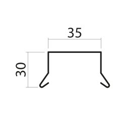 Kapsel 2b (sort), 30 x 35 x 30 x 1000 mm