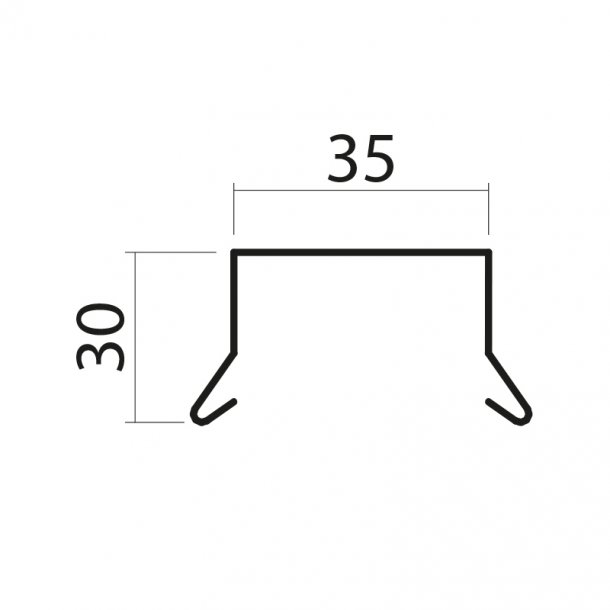 Kapsel 2b (sort), 30 x 35 x 30 x 1000 mm