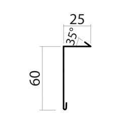 Lskant 14a, 60 x 25 x 1000 mm. (zink)