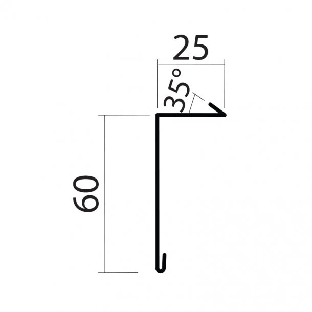 Lskant 14a, 60 x 25 x 1000 mm. (zink)