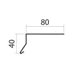 Tagfod / Murafdkning 6b, 40 x 80 x 1000 mm.