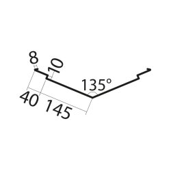 Skotrende 6&#148;" dobbelt incl. blindfals 9a (sort), 8 x 40 x 10 x 145 (x2) x 1000 mm