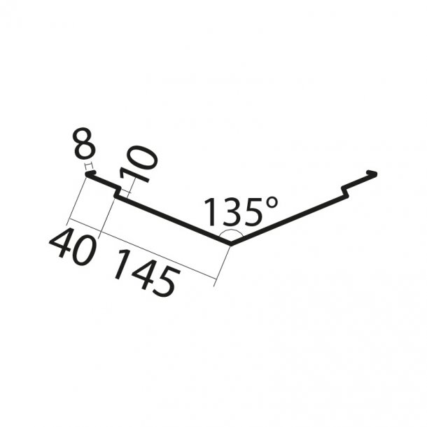 Skotrende 6&#148; dobbelt incl. blindfals 9a, 8 x 40 x 10 x 145 (x 2) x 1000 mm