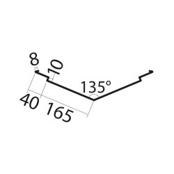 Skotrende 7&#148;" dobbelt incl. blindfals 9b (sort), 20 x 165 (x2) x 1000 mm