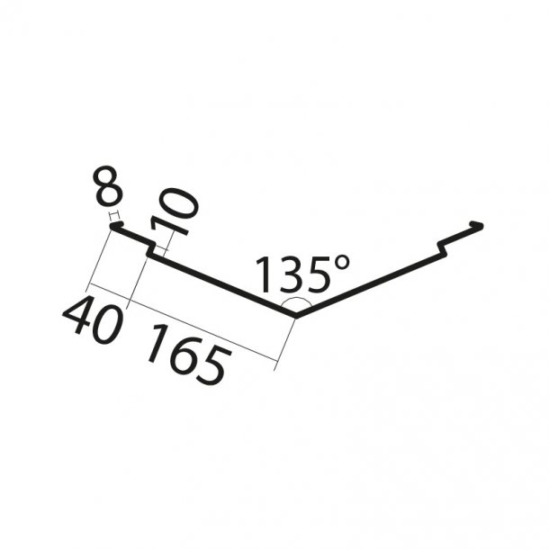 Skotrende 7&#148;" dobbelt incl. blindfals 9b (sort), 20 x 165 (x2) x 1000 mm