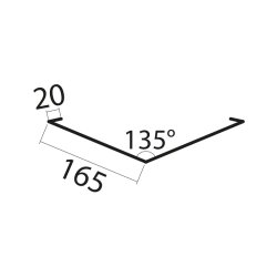 Skotrende 7&#148; enkelt incl. blindfals 10b, 20 x 165 (x2) x 1000 mm