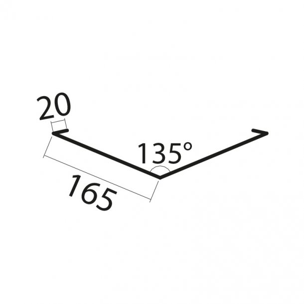 Skotrende 7&#148; enkelt incl. blindfals 10b, 20 x 165 (x2) x 1000 mm