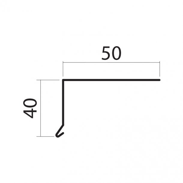 Skotrendefod 11 h/v 2 hjrneafklip, 40 x 50 x 1000 mm