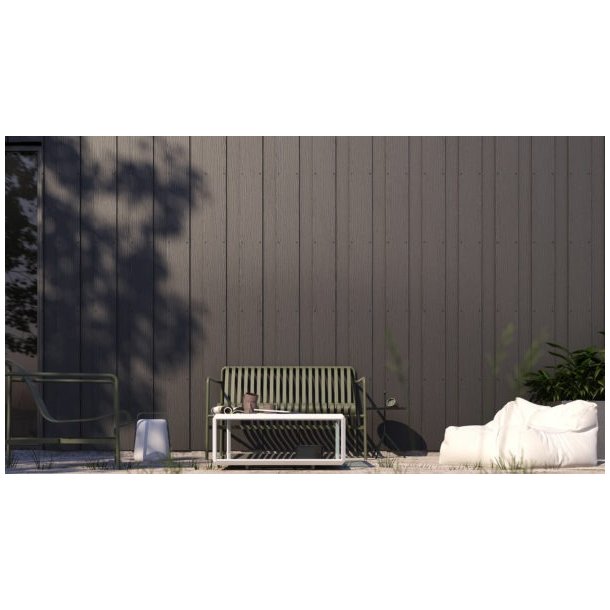 SCG SMARTWOOD Plank - Dark Anthracite, Teak struktur 3 stk./pkk., 8 x 200 x 2400 mm