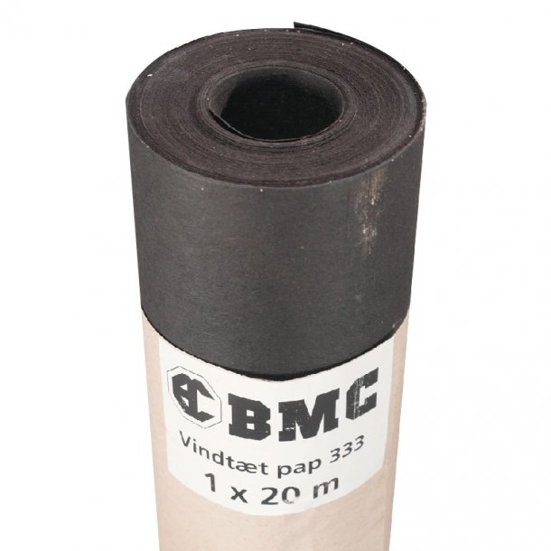 Bygningspap. Vindtt pap, sort, 1 x 20 m