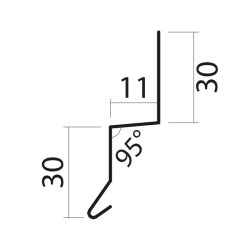 Z-profil / Pladesamler vandnse 17a, 30 x 11 x 30 x 1000 mm.